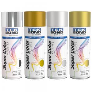 Tinta Spray Super Color Metálico com 350ml TEKBOND